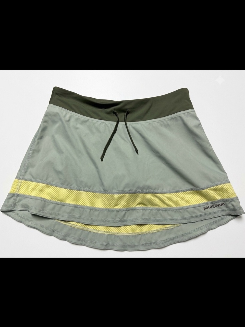 Patagonia Strider Trail Running Skirt Skort Green Mesh Women's Size XS